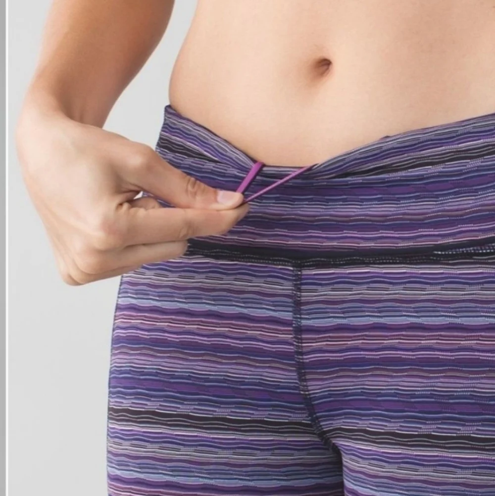 Lululemon Pace Rival Crop Leggings Space Dye Twist Ultra Violet Multi Size 4